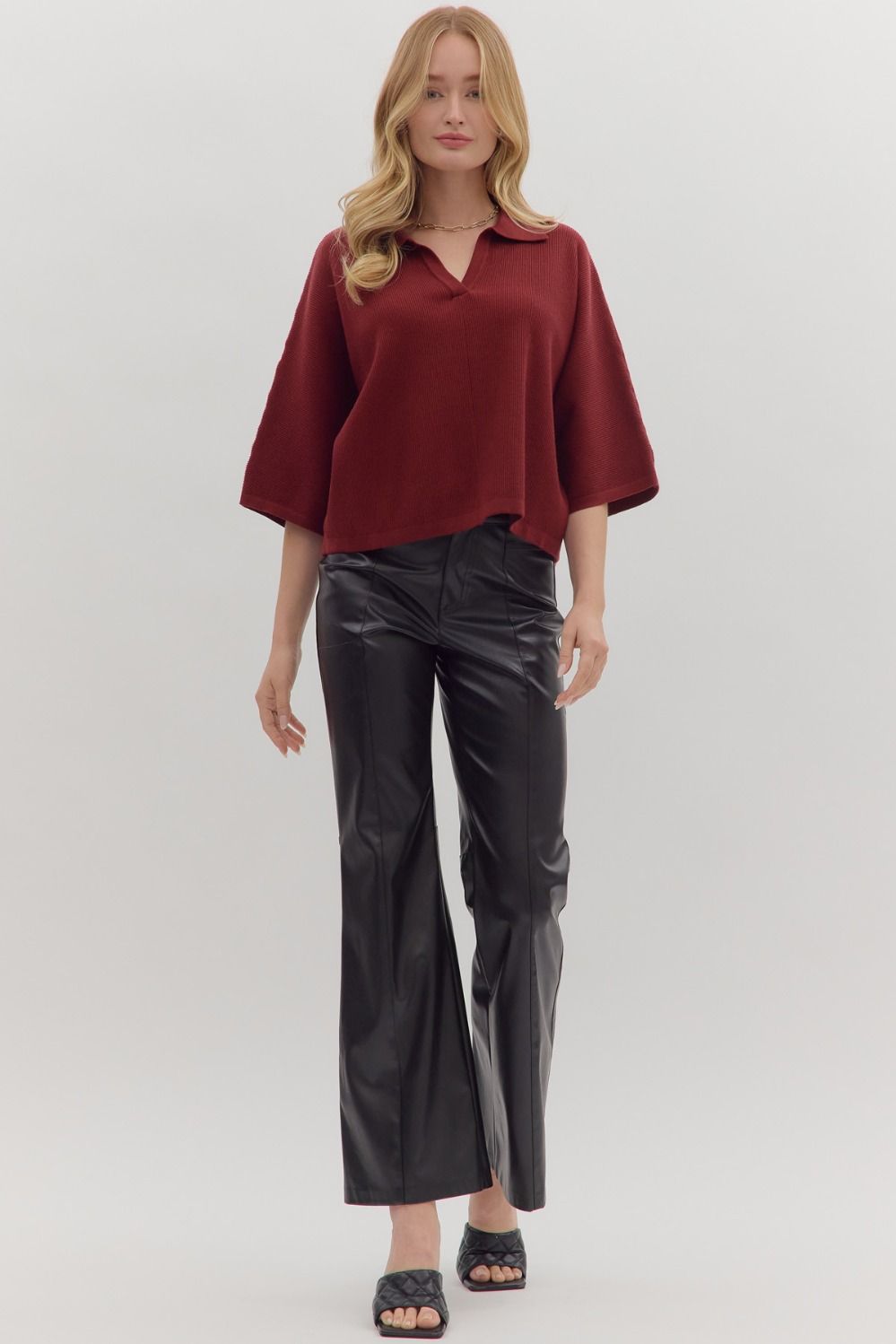 Valencia Sweater in Burgundy