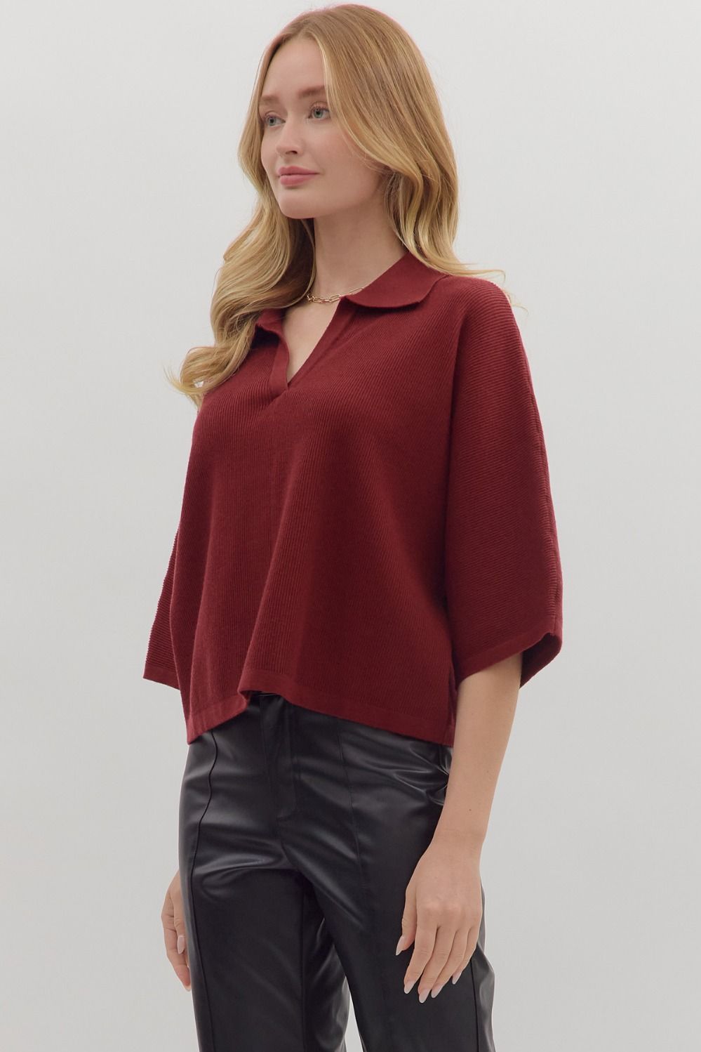 Valencia Sweater in Burgundy