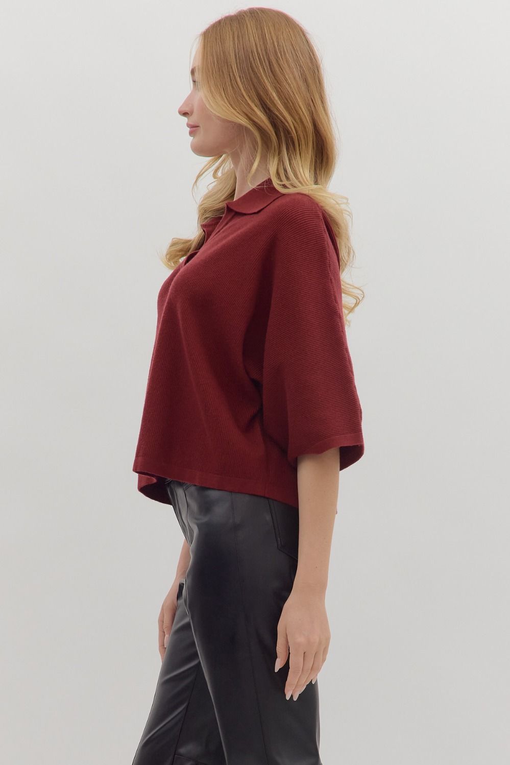 Valencia Sweater in Burgundy