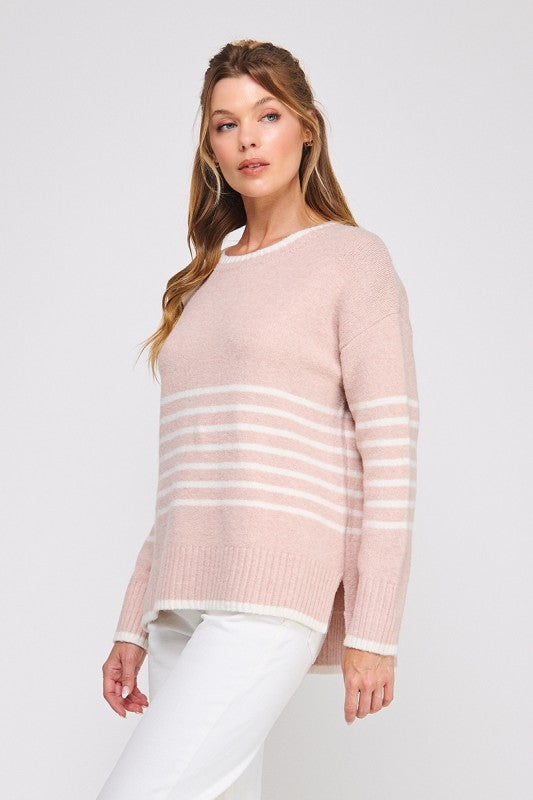 Placement Stripe Boyfriend Sweater