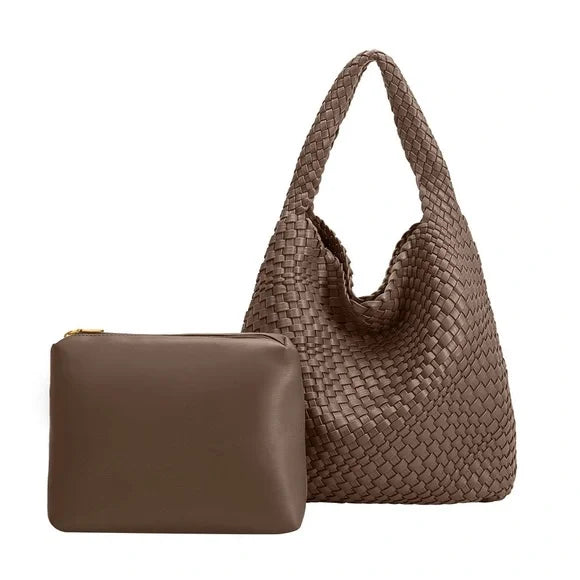 Johanna Recycled Shoulder Bag in Stone