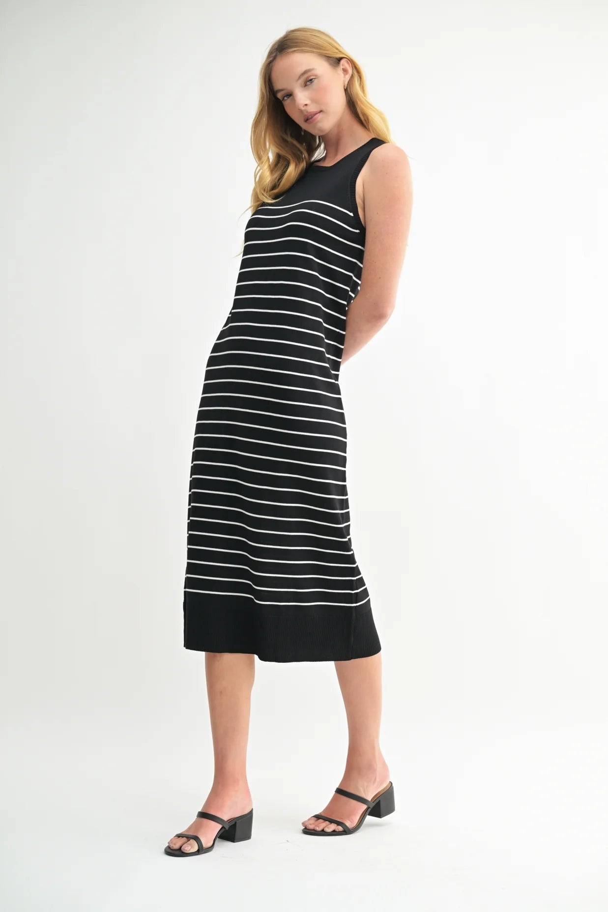 Round Neck Stripe Dress