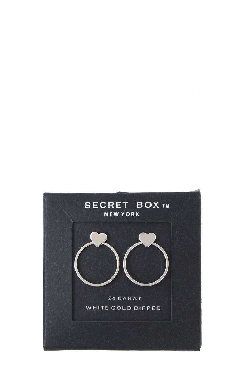 Gold Heart Shaped Circle Post Earrings