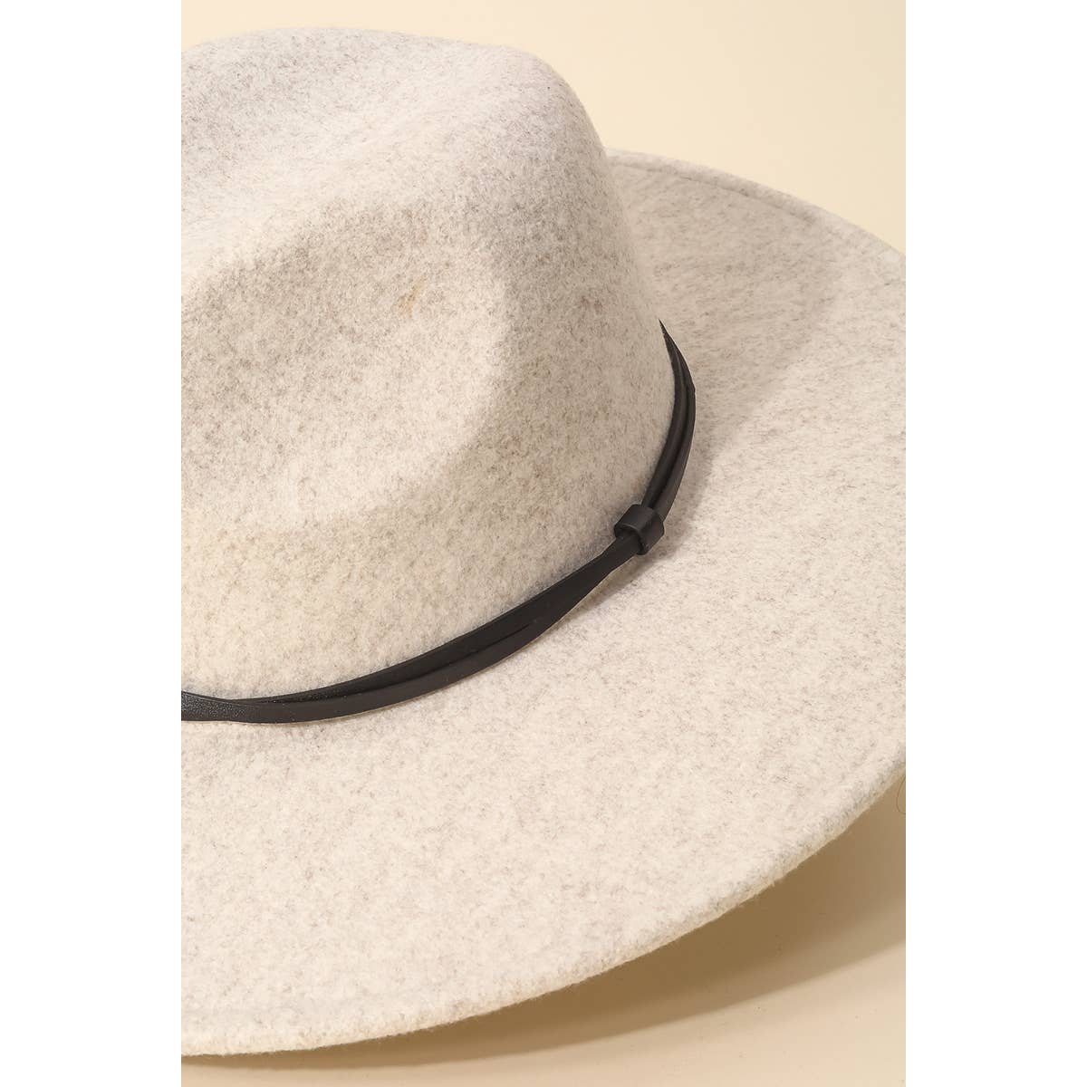 Thin Strap Flat Brim Fedora Hat