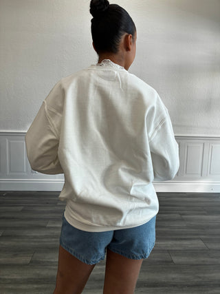 I Need A Diet Coke Embroidered Crewneck in White