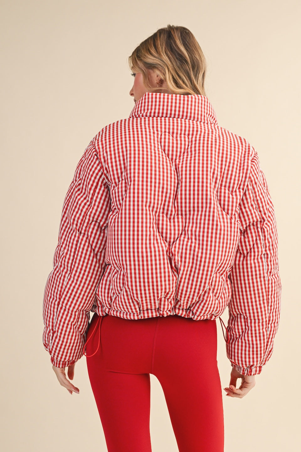 Gingham Heart Puffer Jacket