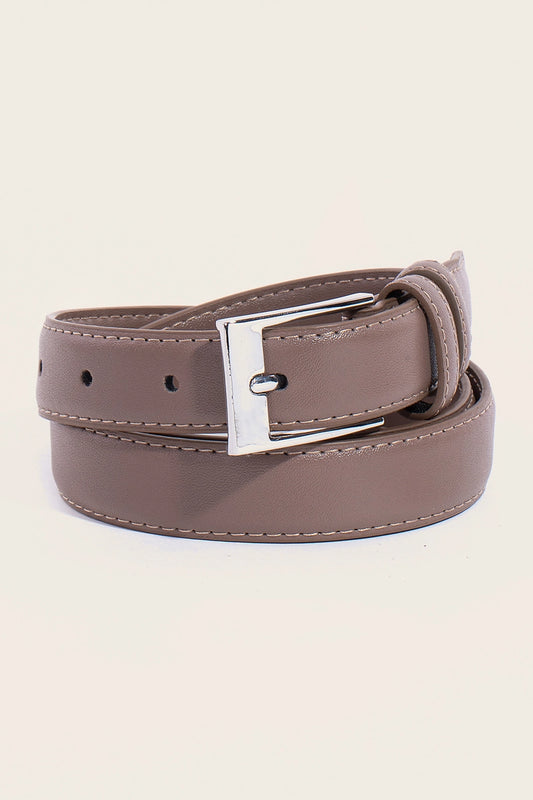 Stitched Border Leather Belt