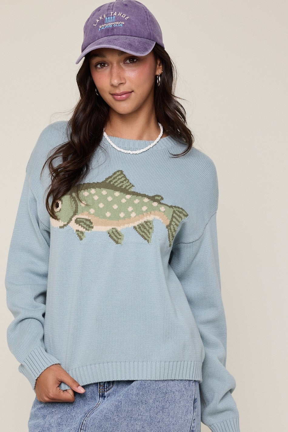 Fish Applique Sweater