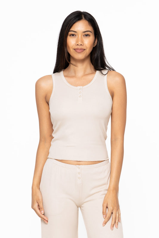 Bamboo Blend Henley Tank