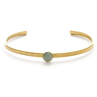 Aquamarine Hammered Cuff Bracelet