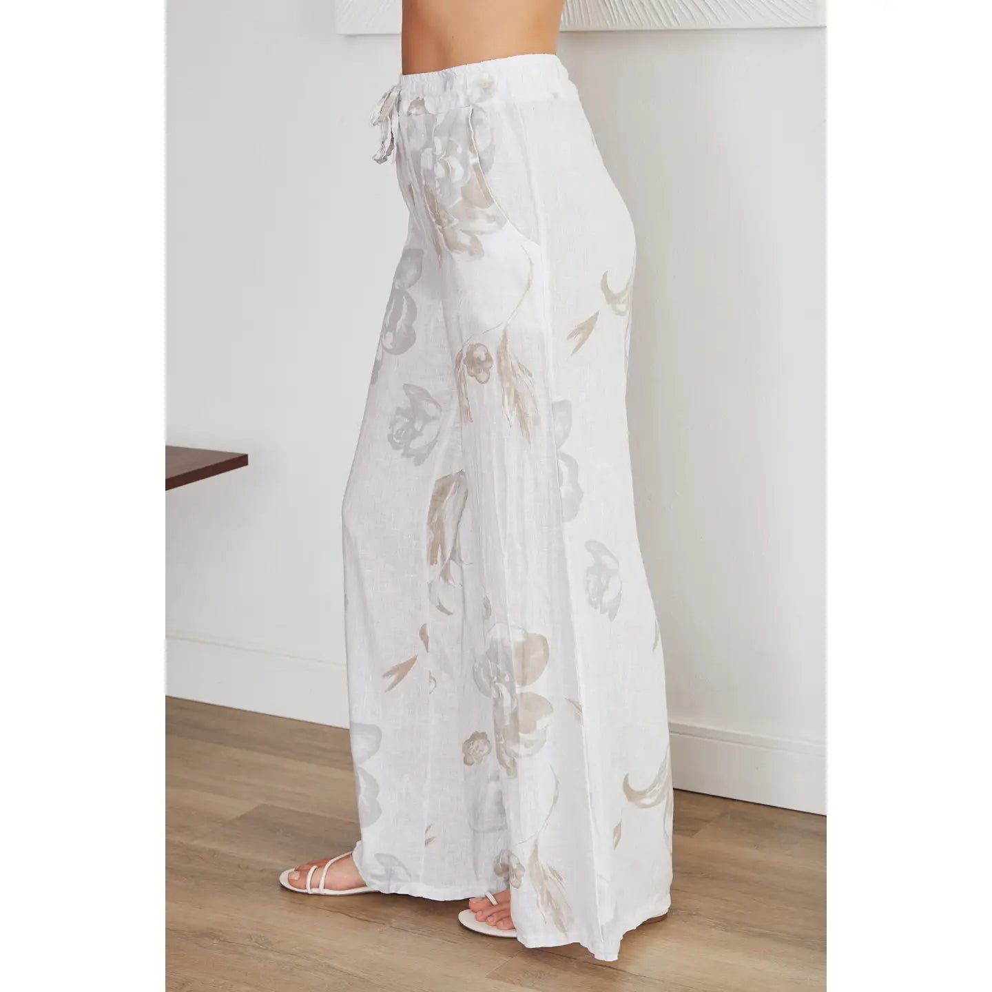 Linen Floral Pants