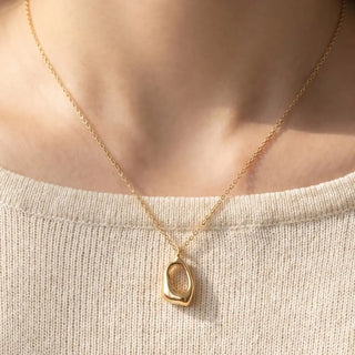 Open-Form Gold Pendant Necklace