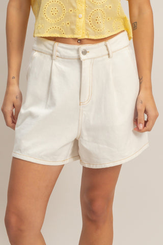 Enzyme Wash Denim Shorts