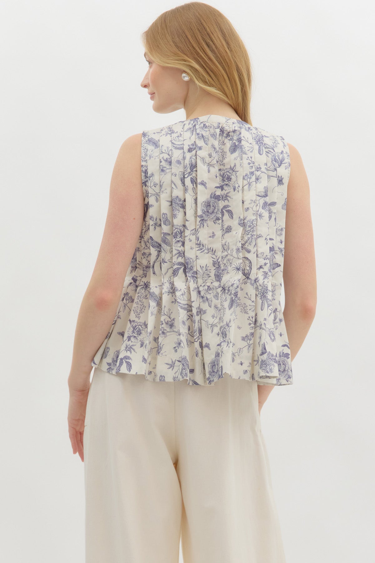 Floral Pleated Top