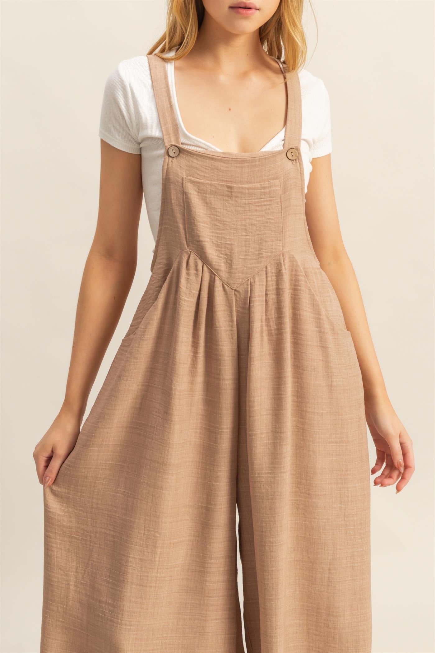 Flowy Jumpsuit in Tan