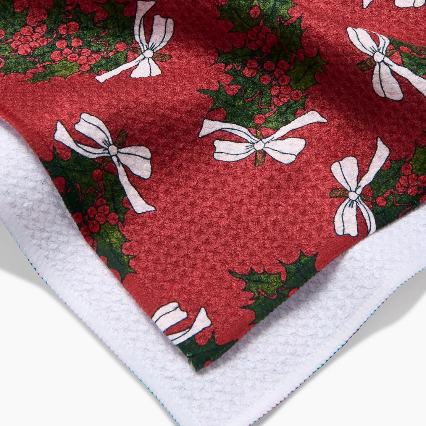 Christmas Berry Bow Tea Towel