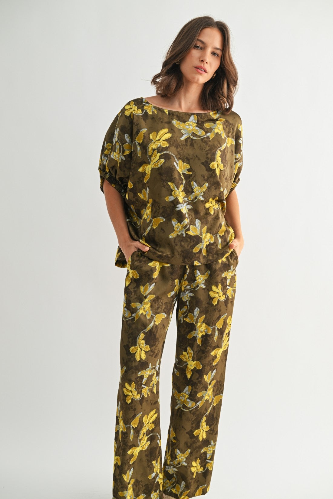 Flower Print Dolman Top