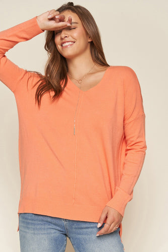 V-Neck Hi/Low Sweater Collection