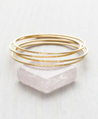 Gold Hammered Bangle Set