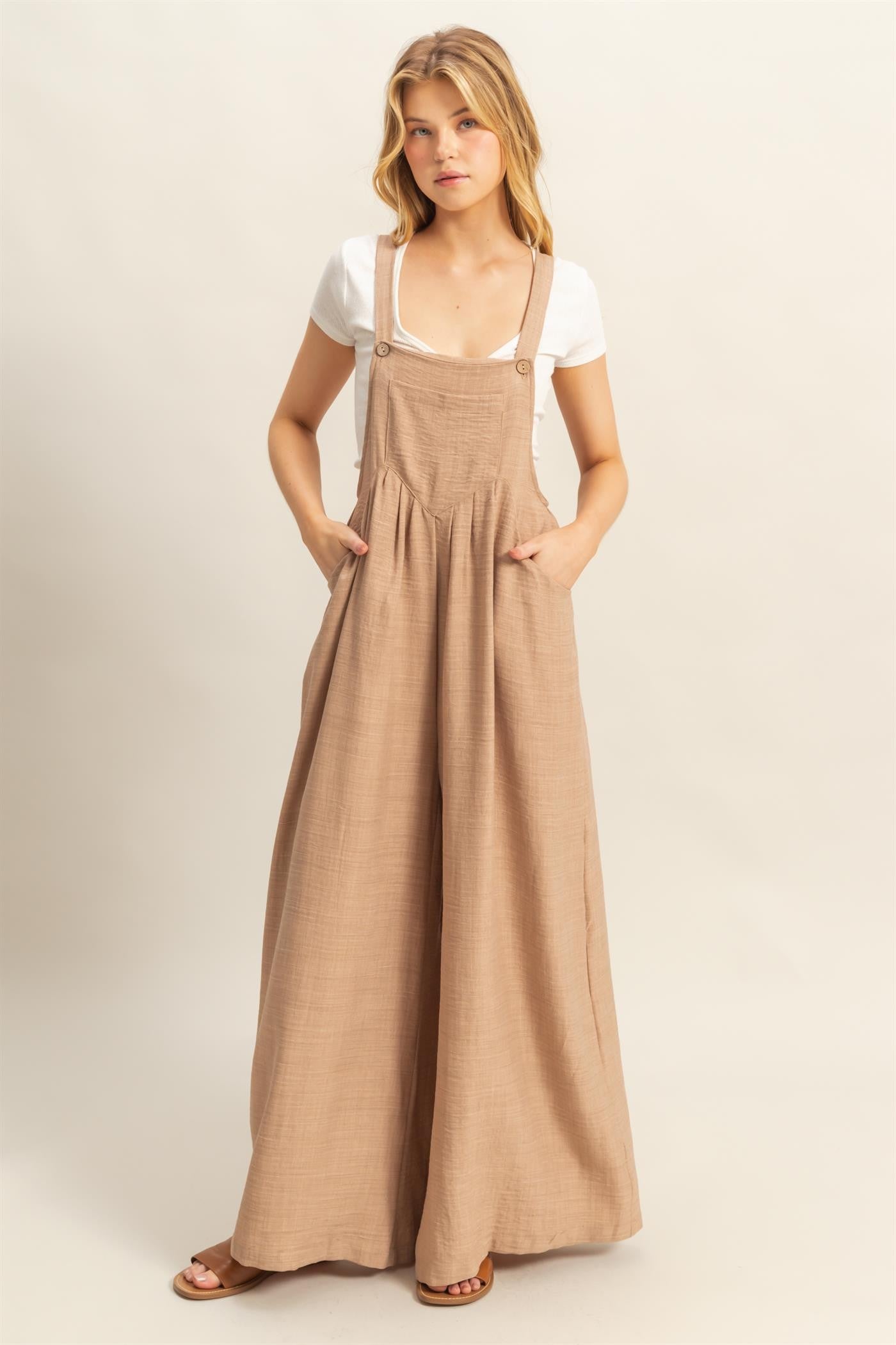 Flowy Jumpsuit in Tan