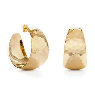 Large Vintage Hammered Hoops
