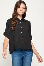 Short Sleeve Collar Shirt in Black