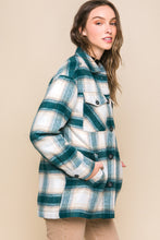 Woven Plaid Jacket in Teal