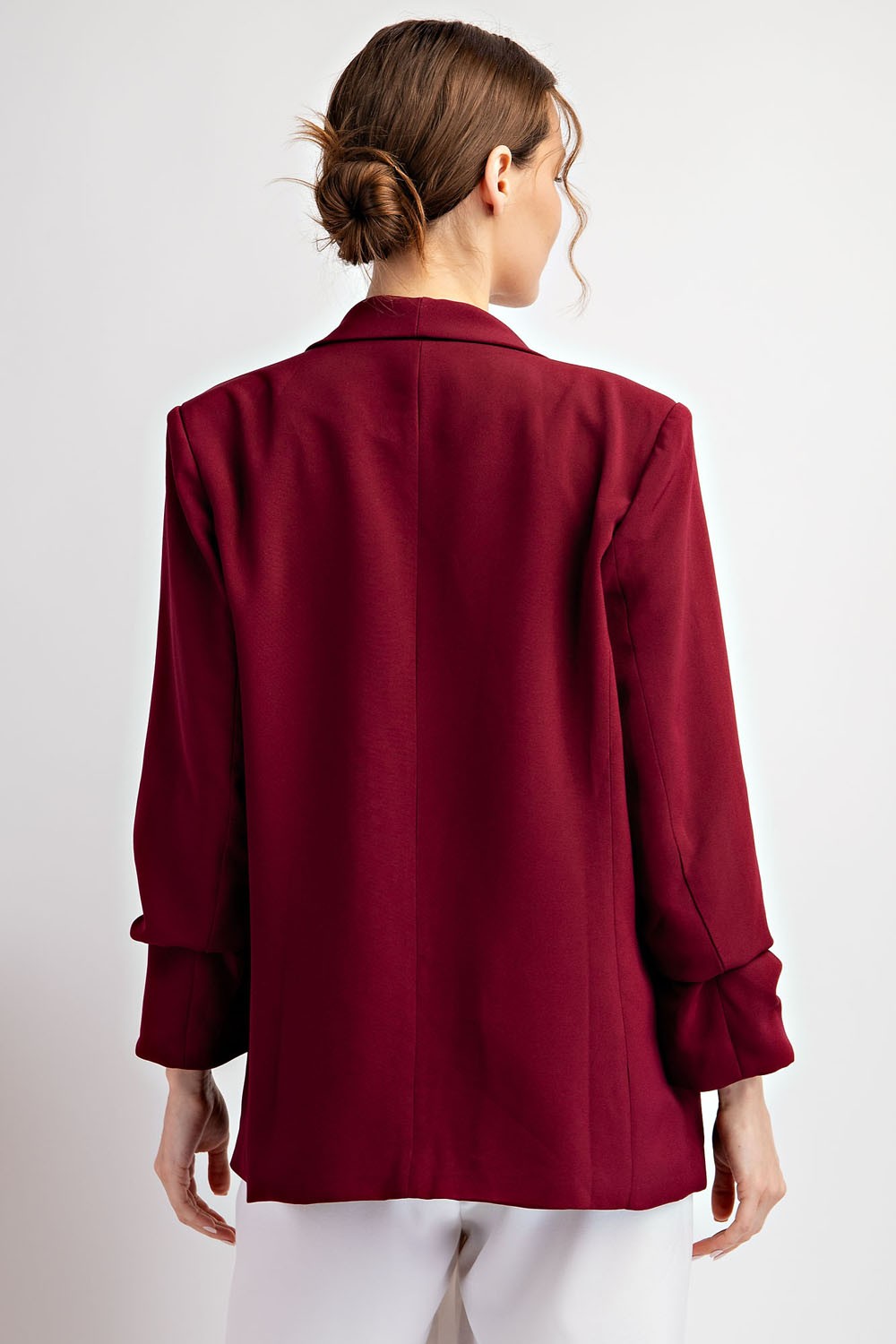 Lapel Blazer in Wine