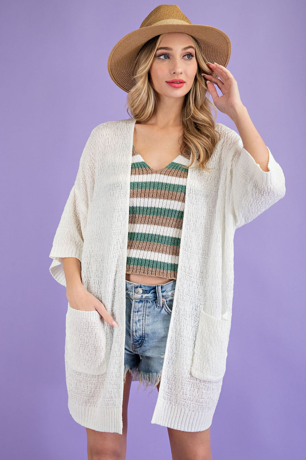 Curvy Dolman Sleeve Cardigan