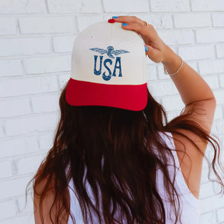 USA Eagle Canvas Trucker Hat