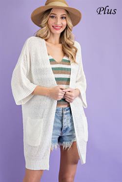 Curvy Dolman Sleeve Cardigan