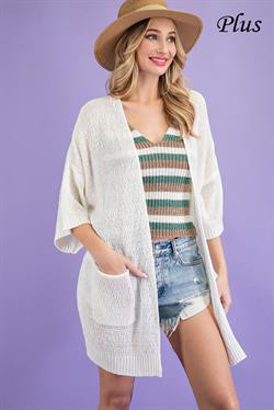 Curvy Dolman Sleeve Cardigan