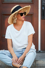 V-Neck Tee in Off White