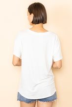 V-Neck Tee in Off White