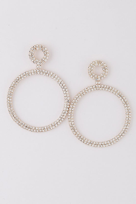 Jeweled Circle Drop Earrings