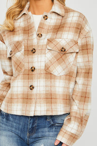 Plaid Button Front Flannel Jacket
