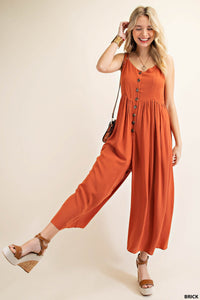 Rayon Crepe Jumpsuit in Brick