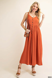 Rayon Crepe Jumpsuit in Brick