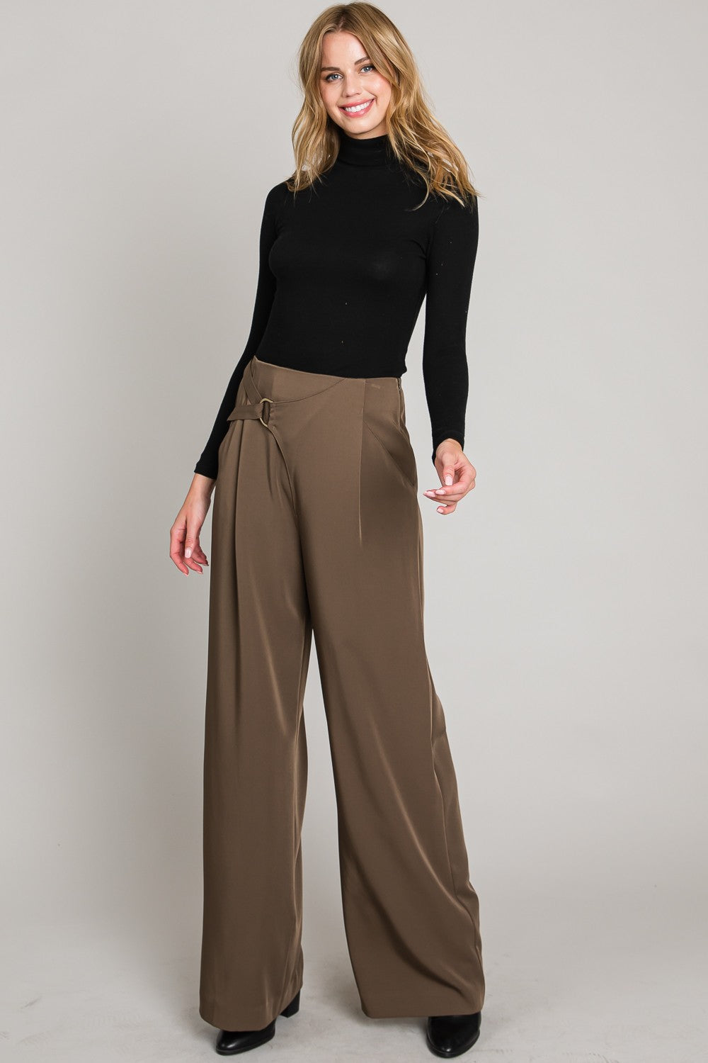 Drapey Twill Pants in Martini Olive