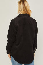 Corduroy Reversible Shacket in Black