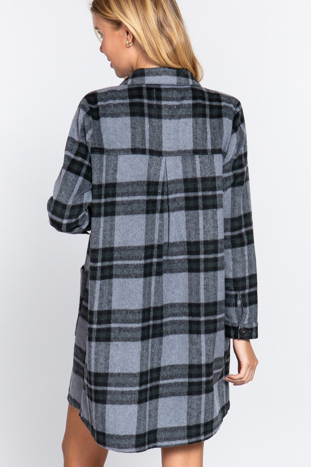 Lightweight Dori Long Plaid Jacket