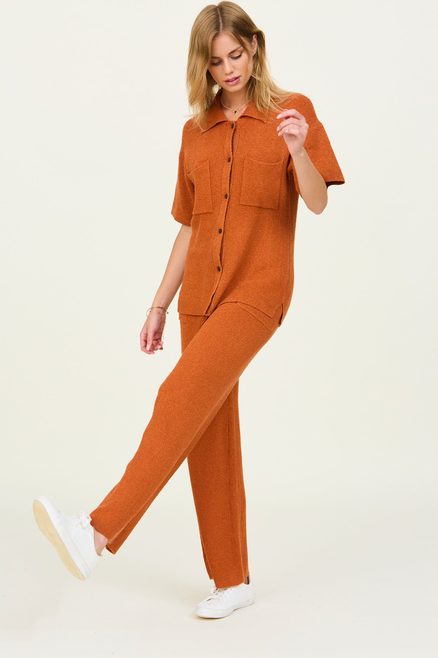 Soft Knit Sweater Pants in Ginger