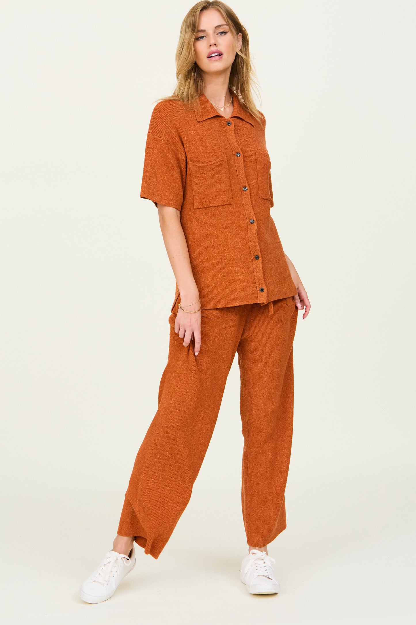 Soft Knit Sweater Pants in Ginger