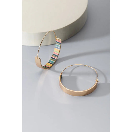 Brass Wire Cork Print Earrings