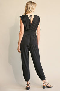 Ruched Drawstring Detail Jogger Jumpsuit