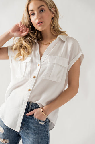 The Gracelyn Tencel Top in White