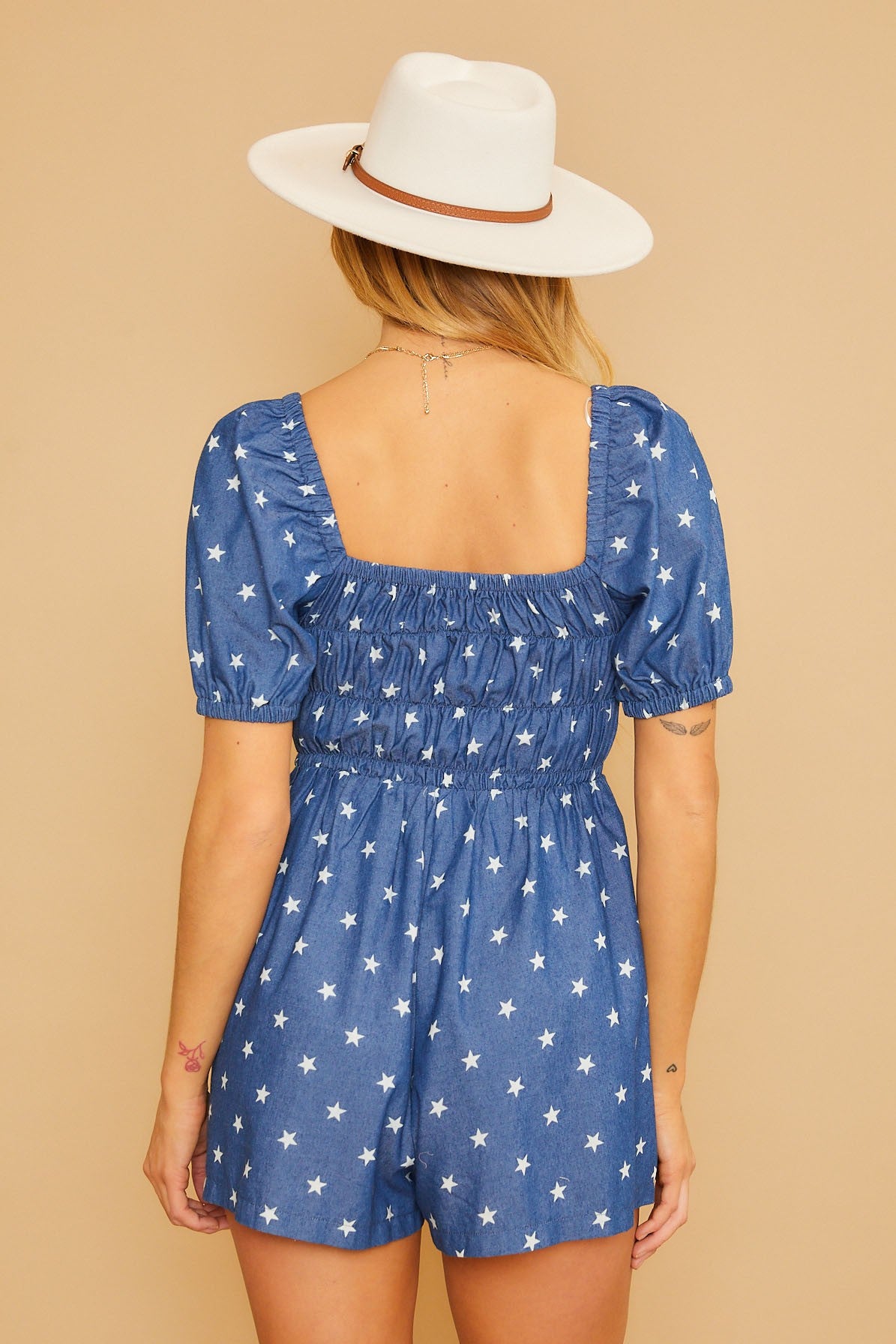 Star Smocking Shorts Romper