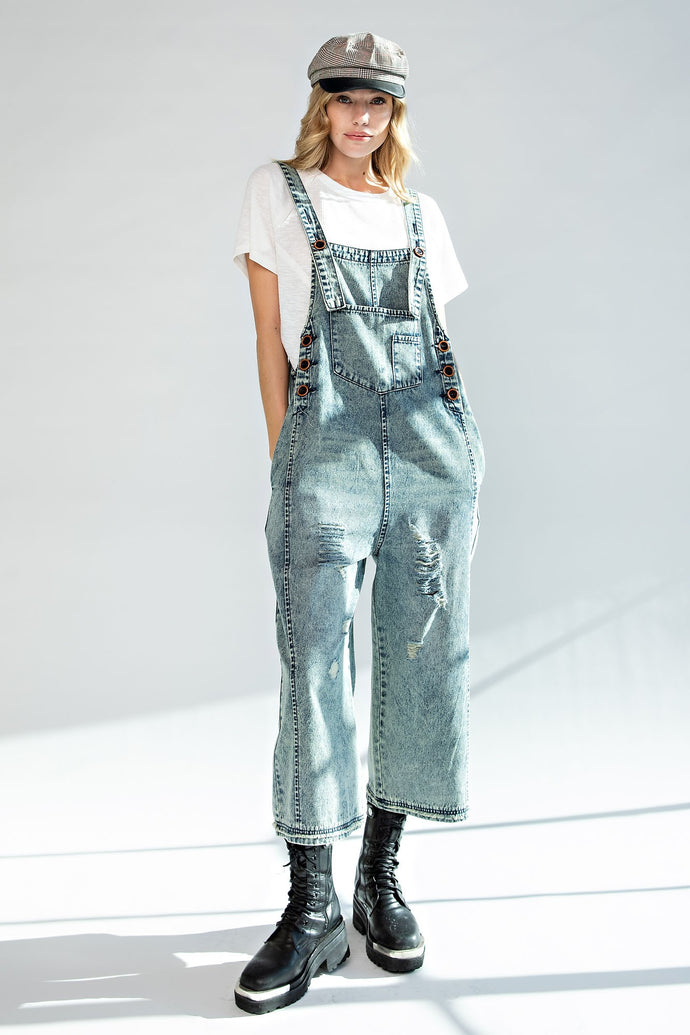 Randee Overalls in Washed Denim