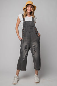 Randee Overalls in Faded Black Denim