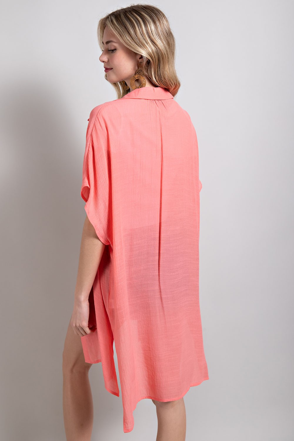 Contessa Button Up Shirt in Coral